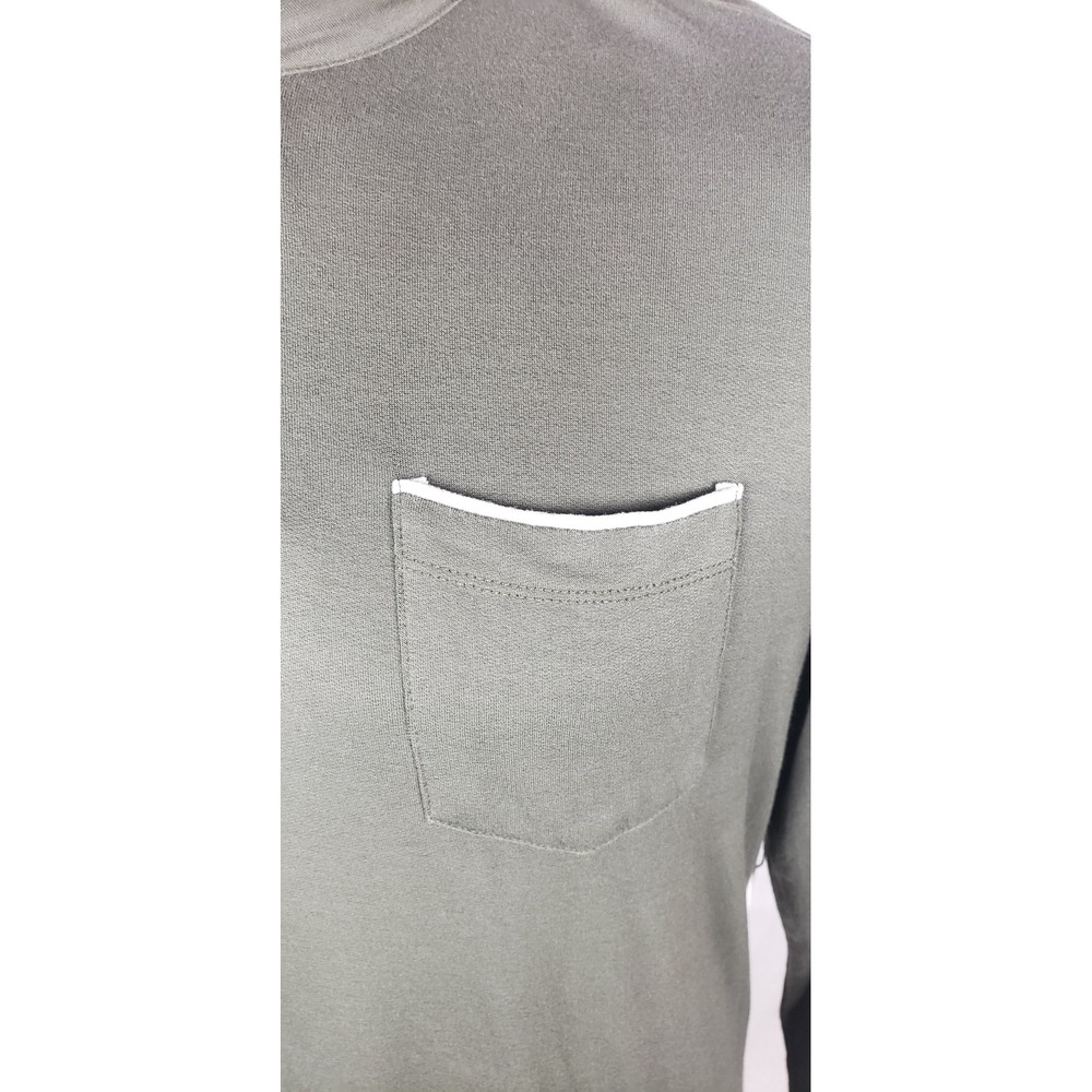 Fundamental Coast Newport Polo Mens M Military Green Long Sleeve Casual Preppy - Picture 6 of 12